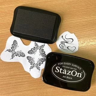 StazOn หมึกกันน้ำ 15 มล. (สีดำ Jet Black) หมึกเติม ประทับบนพลาสติก,อะคริลิค,โลหะ,หนัง,แก้ว