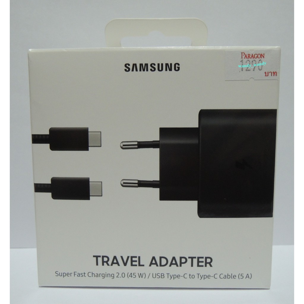 Samsung Travel Adapter Super Fast Charging 2.0 (45W) USB Type-C รุ่น EP-TA845XBEGWW ของแท้และของใหม่