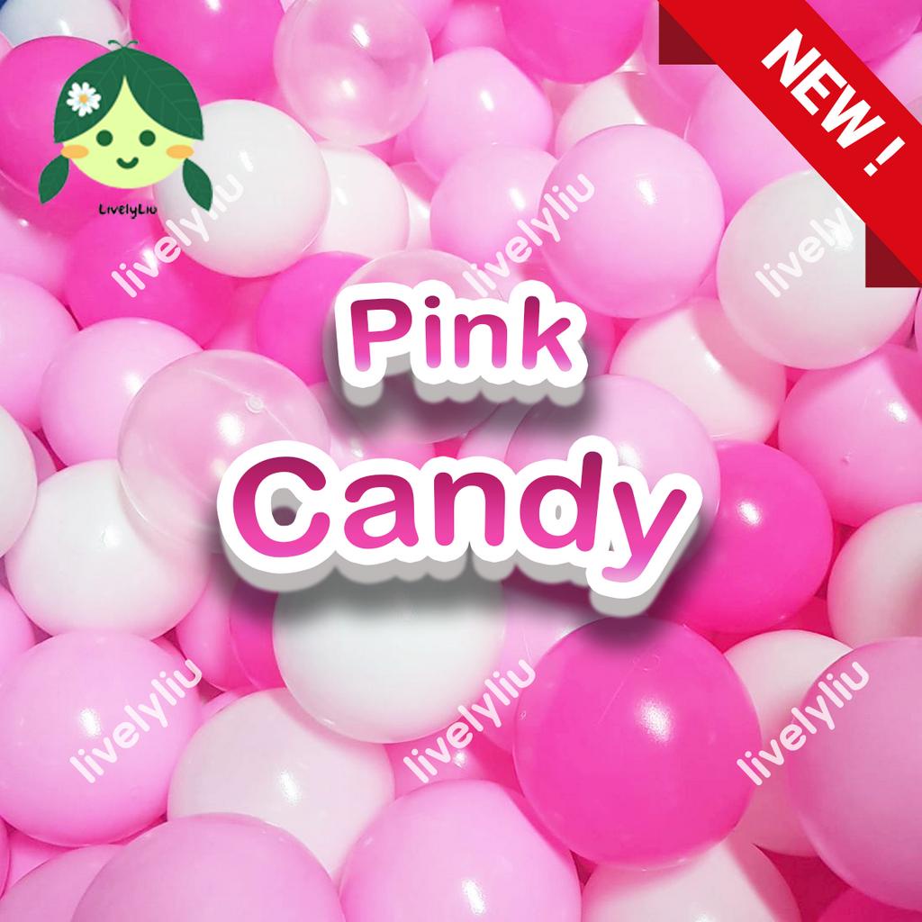 ลูกบอลโทนสีชมพู Pink Candy 100 ลูก บอลโทนชมพู คละโทนสีชมพู บอลพลาสติก ลูกบอล บอลตกแต่ง สีชมพู ชมพู pink Livelyliu