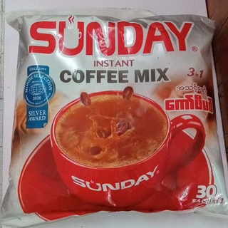 ซองกาแฟพม่าSUNDAY instant coffeemix#30ซอง