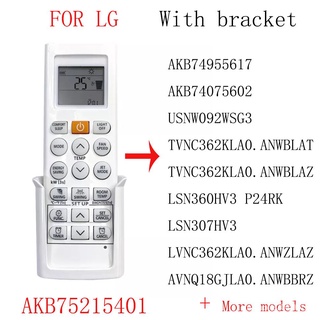 รีโมทควบคุมเครื่องปรับอากาศ สําหรับ LG AKB75215401 พร้อมโหมดเจ็ท AC รีโมทคอนโทรล Series Libero E + AKB74955617 Akb74075602 Usnw092wsg3 /TVNC362KLA0.Anwblat / TVNC362KLA0.Anwblaz / LSN360HV3 P24RK / LSN307HV3 / LVNC362KLA0.Anwzlaz / AVNQ18GJLA0.Anwbbrz