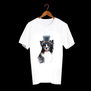 เสื้อลายหมา DBL002 border-collie เสื้อยืด เสื้อยืดลายหมา เสื้อยืดสกรีนลายหมา