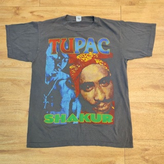 เสื้อยืดผ้าฝ้าย TUPAC SHAKUR HIPHOP งานฟอกสีเฟด เสื้อวง เสื้อทัวร์ ทูพัค