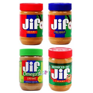 Jif Peanut Butter ( 4 สูตร ) จิฟ พีนัตบัตเตอร์ เนยถั่วลิสง 340 / 454 กรัม