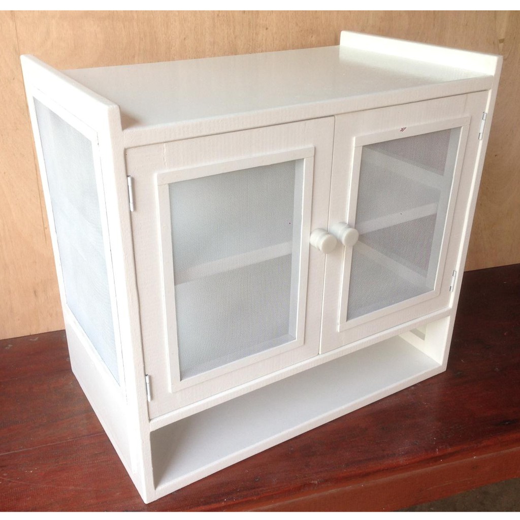 ตู้กับข้าวไม้ สีขาว ช่องเก็บของด้านล่าง ขนาด 35x60x55 ซม.
