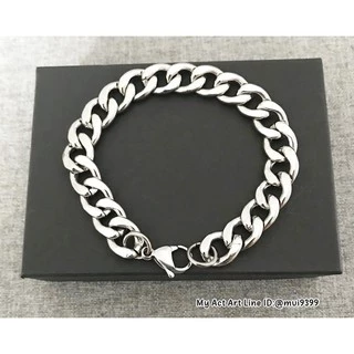 สร้อยข้อมือ สแตนเลส 6-10 mm เลสข้อมือ สร้อยข้อมือโซ่ สร้อยข้อมือแสตนเลสแท้ราคาถูก No.6