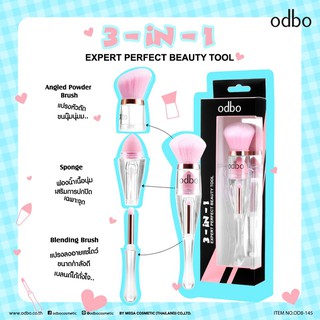 🌟 แปรงรองพื้น แบบ 3 IN 1  โอดีบีโอ ODBO 3 IN 1  EXPERT PERFECT BEAUTY TOOL OD8-145