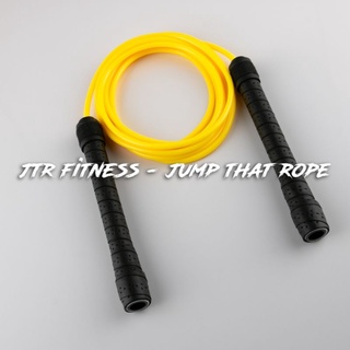 Yellow Jump Rope PVC 5mm - 18cm DIY Handle with GRIP - เชือกกระโดดออกกำลังกาย