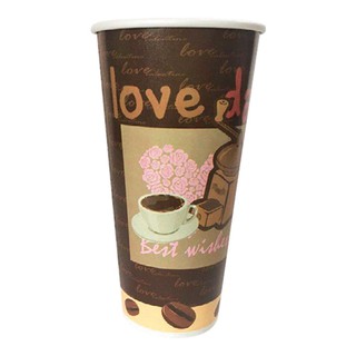 ถ้วยกระดาษลาย ขนาด 22 ออนซ์ แพ็ค 50 ใบ Aero paper cup pattern 22 oz. Pack 50 cards