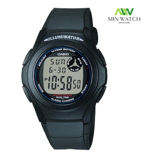 นาฬิกา รุ่น CASIO นาฬิกาข้อมือผู้ชาย สายหนัง รุ่น F-200W-1A - Black