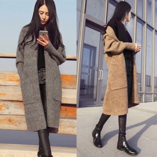 มาเพิ่ม!*พร้อมส่ง* LONG KNIT OVERCOAT เสื้อคลุมไหมพรมกันหนาว