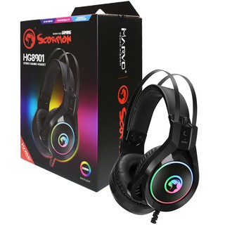 หูฟังเกมมิ่ง Marvo HG-8901 Headset ไฟRGB หัวUSB+แจ็ค3.5 หูฟังคอม Headphone