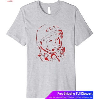 SKTT1 เสื้อยืดแขนสั้น Vintage Soviet T-Shirt Sputnik Cosmonaut Gagarin Space USSR Sports T-shirt