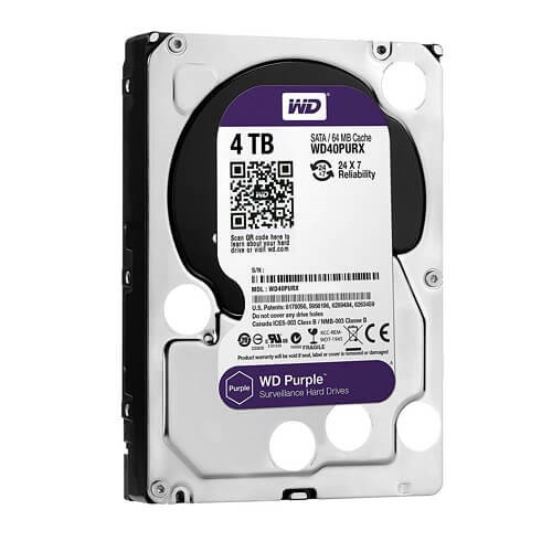 WD 4TB Purple CCTV (HDD PC 3.5") ประกันศูนย์ 2ปี