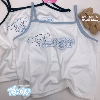 เสื้อยืดสายเดี่ยวเซ็กซี่ พิมพ์ลาย Sanrio Cinnamoroll Y2k Sling Tops 2022 Kawaii สําหรับผู้หญิง