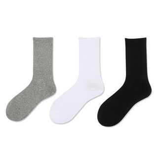 ราคาKAFU D57 ถุงเท้าผ้าฝ้าย แบบเรียบง่าย สไตล์สปอร์ต ใส่สบาย สีดำ และสีขาว