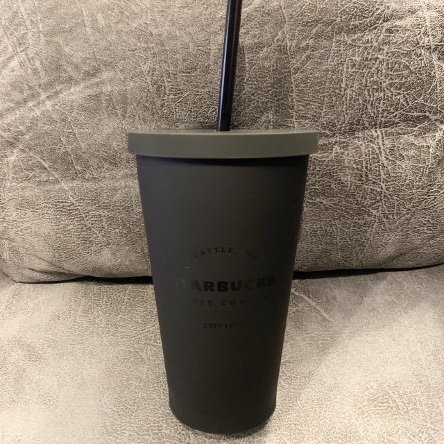 Starbucks Tumbler Acrylic Black Matte 16 oz.Cold Cup Seattle.WA