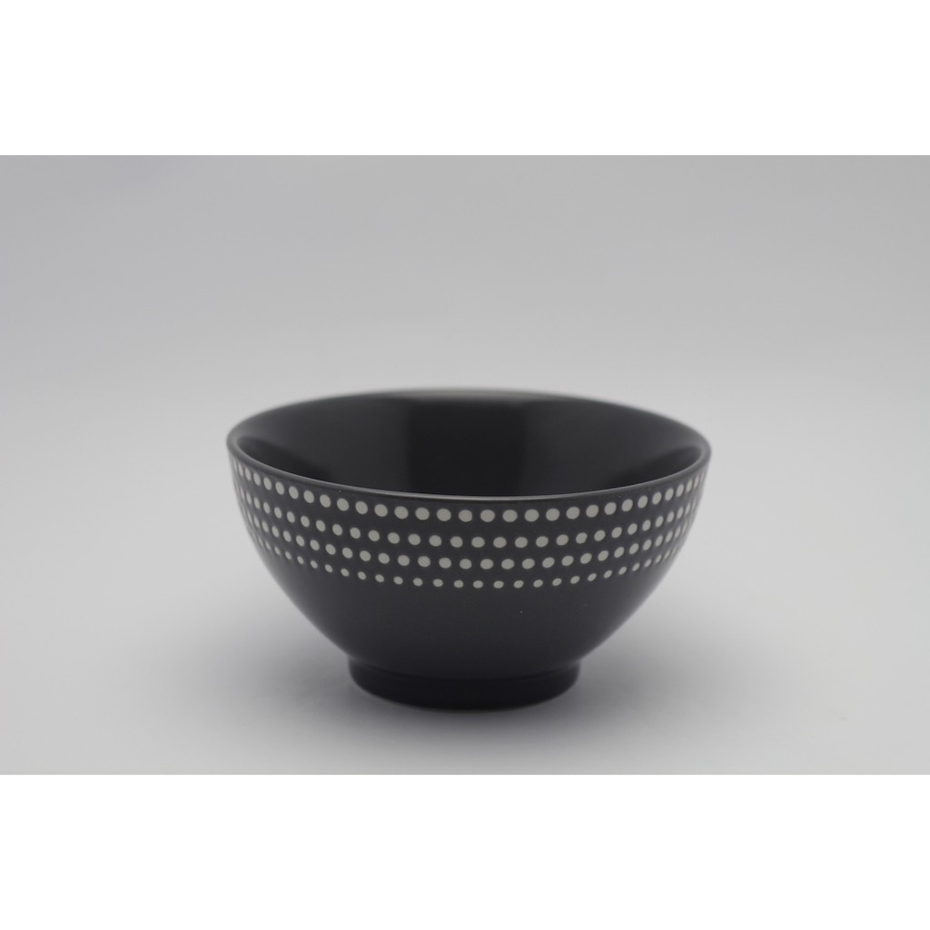 Mario Ceramic Rice Bowl - Cafe Ceramic Bowl - สีเทาเข้ม