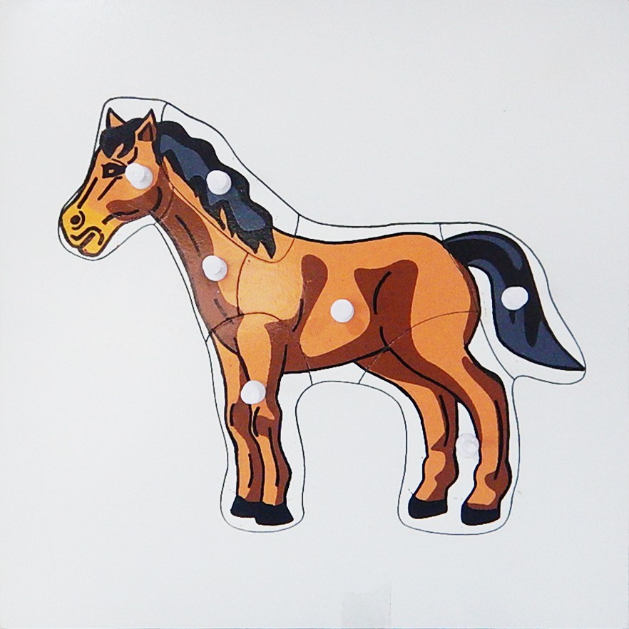 Montessori - แผ่นต่อภาพรูปม้า (Horse Puzzle)