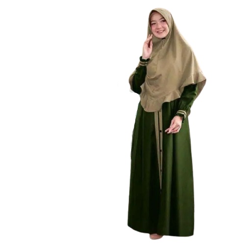 Syari Gamis Set Hijab Eid 2024 FARHANA SYARI MOSSCRAPE (GAMIS + HIJAB/KHIMAR) ชุดฮิญาบ Syari Gamis ล