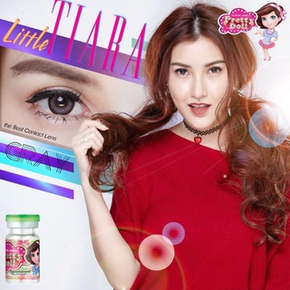 คอนแทคเลนส์ รุ่น Little Tiara ยี่ห้อ Pretty doll ขนาดมินิ มีสี เทา ตาล สายตาปกติ