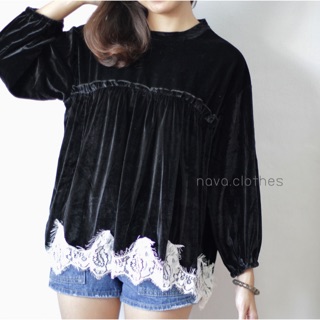 Velvet lace blouse