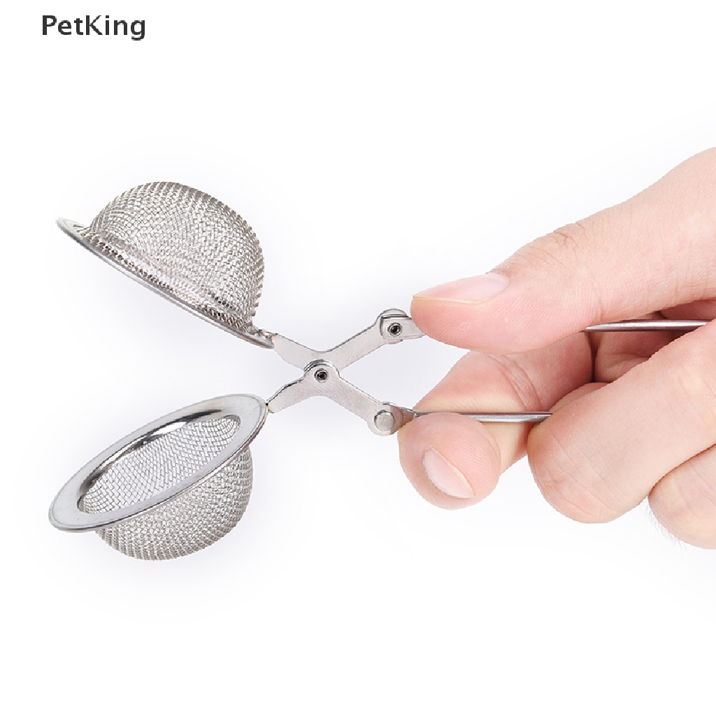 PetKing Stainless Steel Spoon Tea Ball Infuser Filter Squeeze Leaves Herb Mesh Strainer .