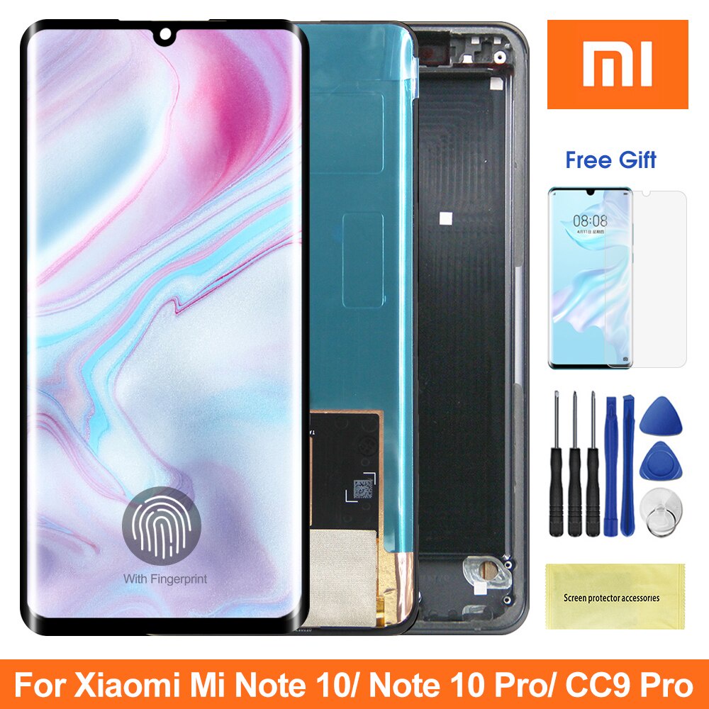 หน้าจอต้นฉบับสําหรับ Xiaomi Mi CC9 Pro จอแสดงผล Lcd Touch Screen Digitizer Assembly กรอบสําหรับ Xiao