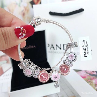 พร้อมส่ง Pandora ของแท้100% เงินแท้พร้อมcharmsสร้อยข้อมือดอกซากุระ ส่งเป็นของขวัญให้แฟนหรือเนื่องในโอกาสวันเกิด !