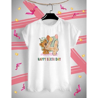 เสื้อยืด ลาย Happy Birthday สุขสันต์วันเกิด ใส่สบาย ไม่ยืด ไม่ย้วย