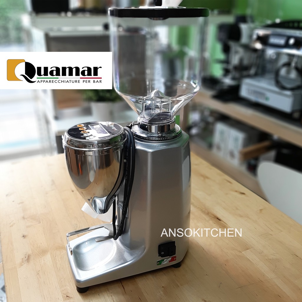 Quamar รุ่น M80E สี Silver เครื่องบดเมล็ดกาแฟ ดิจิตอล (Grind on Demand) 420วัตต์ จากอิตาลี Coffee Gr