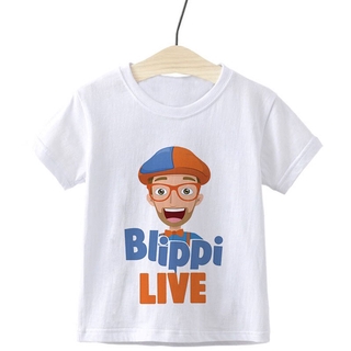 เสื้อยืดแขนสั้น พิมพ์ลายการ์ตูน The BLiPPi สําหรับเด็กผู้ชาย และเด็กผู้หญิง