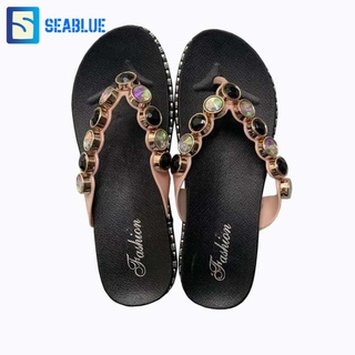 SEABLUES- รองเท้าส้นแตะแฟชั่น แบบสวม รุ่น HY-G03 ส้นแบนมีหู