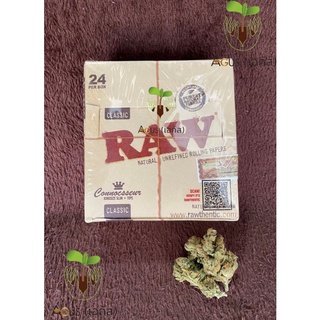 RAW Classic 1 กล่อง(24 เล่ม) กระดาษโรล + ก้นกรoง กัญ (Paper&amp;Filter) Kingsize กระดาษ โรล joint hemp rolling paper จ๊อย ใบ