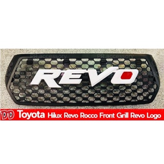 กระจังหน้ารถ TOYOTA REVO ROCCO สีขาว แบบมีไฟ LED 4 จุดแสงขาว