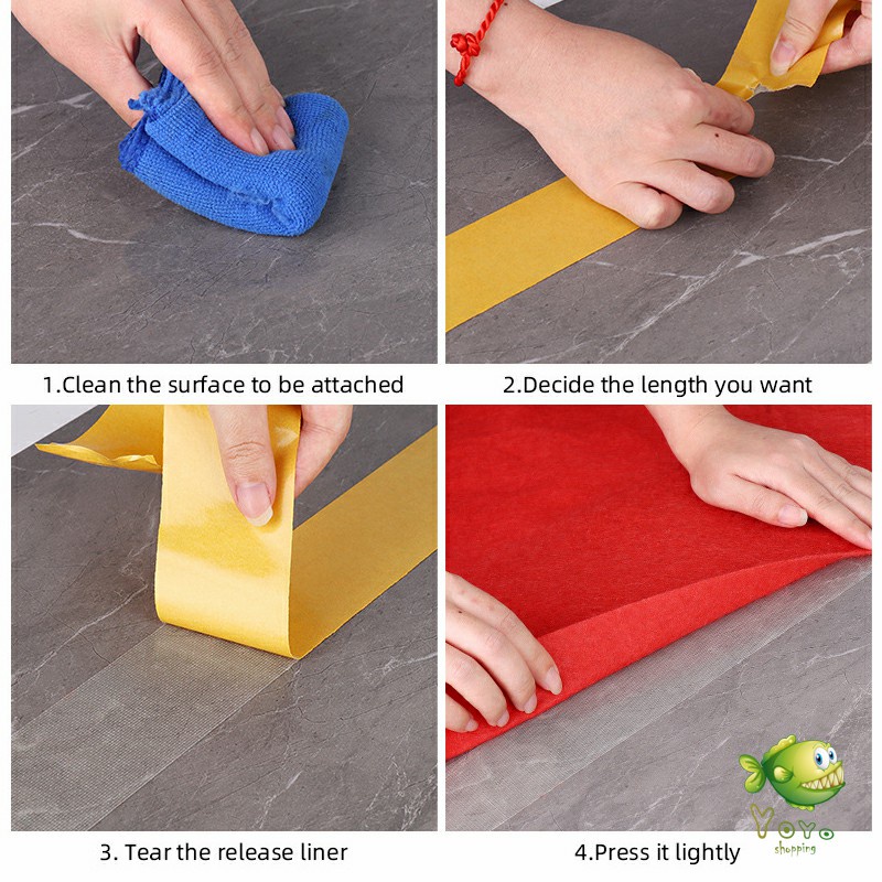 YOYO เทปเยื่อกาวสองหน้า  เทปกันน้ำเหนียวสุด เทปตาข่าย Grid Double Sided Tape - รูปที่ 4