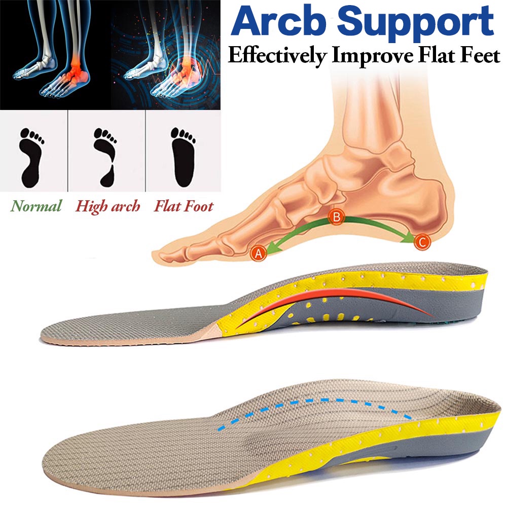 1 คู่กีฬาศัลยกรรมกระดูก Insoles สําหรับเท้าแบน Arch สนับสนุนแทรกใช้สําหรับกีฬาวิ่ง