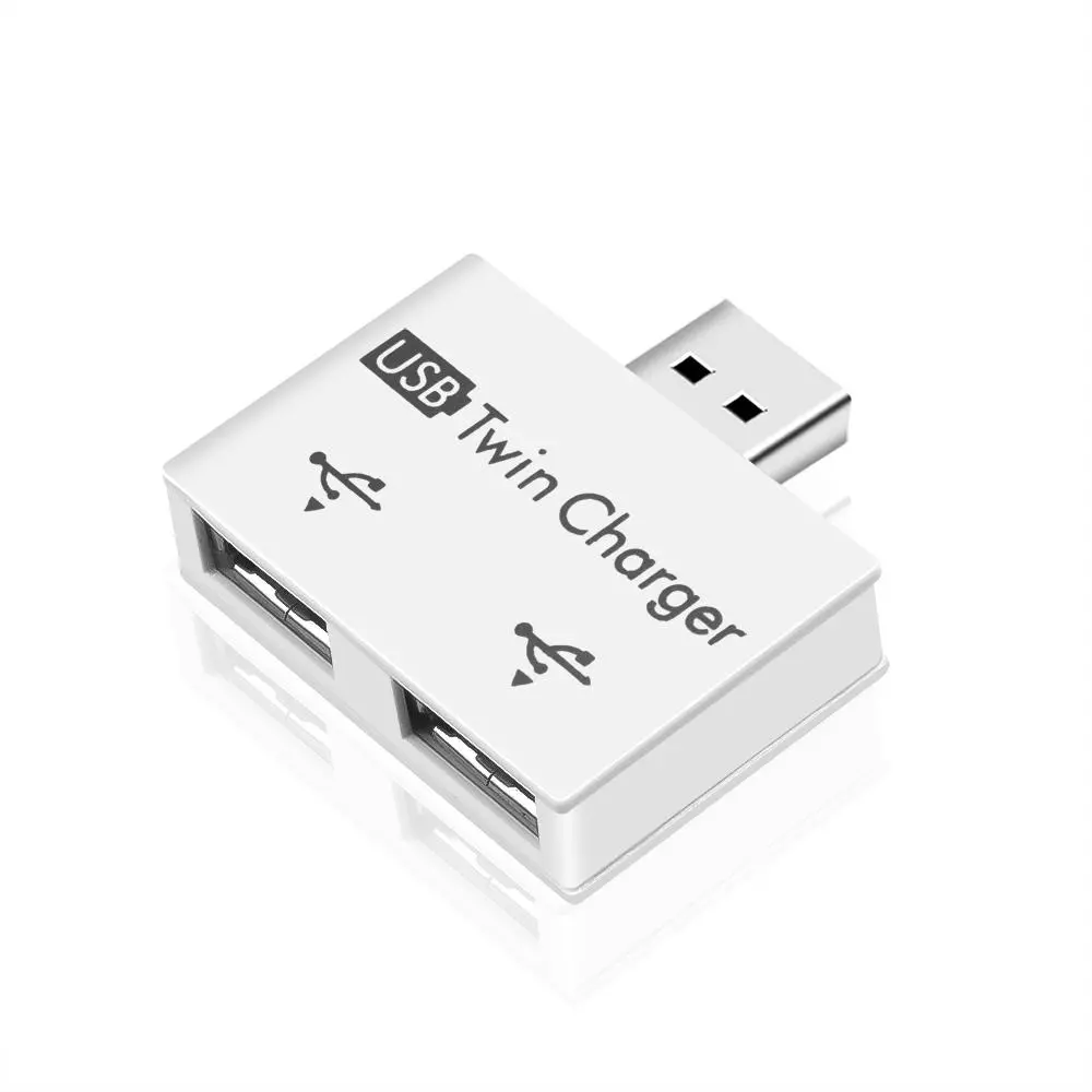 Mini Dual USB Charger Hub Adapter 2 Port Splitter For Computer