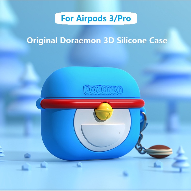 Rock เคสซิลิโคนนิ่ม ลายโดราเอมอน 3D กันกระแทก พร้อมจี้ สําหรับ Apple Airpods 3 Airpods Pro 2 Huawei Freebuds Pro 2 Freebuds 4