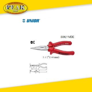 UNIOR 506/1VDE คีมปากแหลม ด้ามแดงกันไฟฟ้า 1000 Volt (5.1/2นิ้ว และ 6.1/4 นิ้ว)