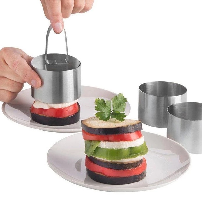 แม่พิมพ์ทําซูชิ เค้ก สเตนเลส โอนิกิริ / แม่พิมพ์ตัด รูปหัวใจ ดอกไม้ ทรงกลม พร้อมแผ่นกด / ของหวาน สําหรับครอบครัว สร้างสรรค์ DIY เครื่องมืออบขนม - รูปที่ 4