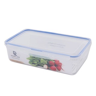 🔥The Best!! กล่องอาหารแบบเหลี่ยม ดับเบิ้ลล็อก รุ่น 1343 3600 มล. DOUBLE LOCK Airtight Plastic Food Container 1343 3200ml