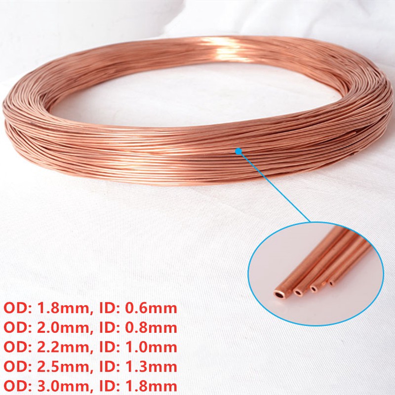1 meter OD 1.8mm-3.0mm Air Condition Refrigeration Tubing Soft Coil Copper Tubes