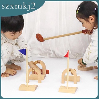 Mini Kids Golf Clubs Set Wooden Game Golf Toy for Park Kids Boys and Girls