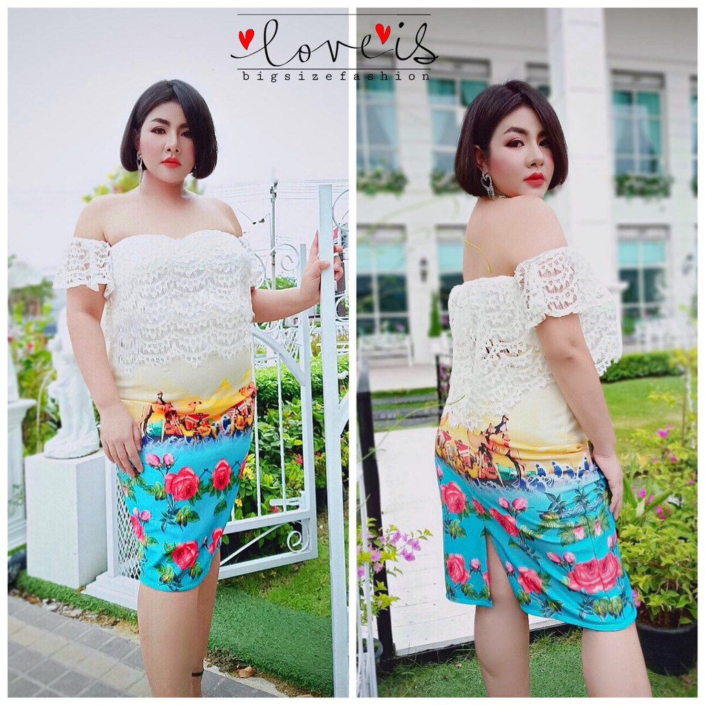 JJ SHOP ชุดเดรสสาวอวบ