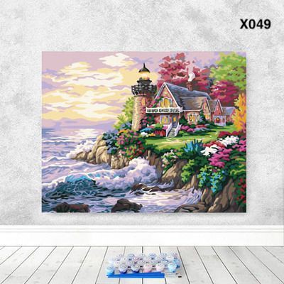ภาพวาดสีน้ํามันดิจิตอล DIY Landscape ขนาด 40x50 พร้อม FRAME รุ่นที่สวยที่สุด