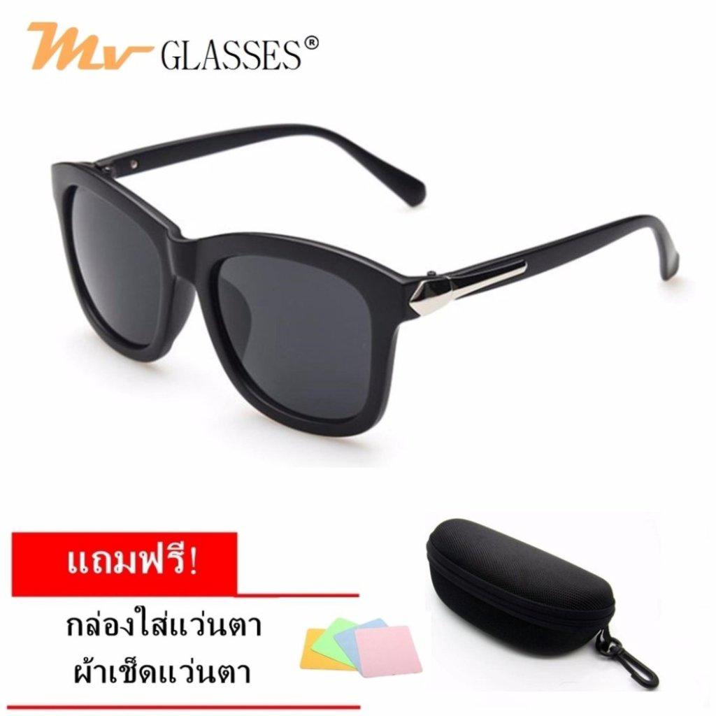 MV Sunglasses แว่นกันแดด  Erika Oversized Style รุ่น MV-822 (Black)V Sunglasses แว่นกันแดด  Erika Oversized Style รุ่น M