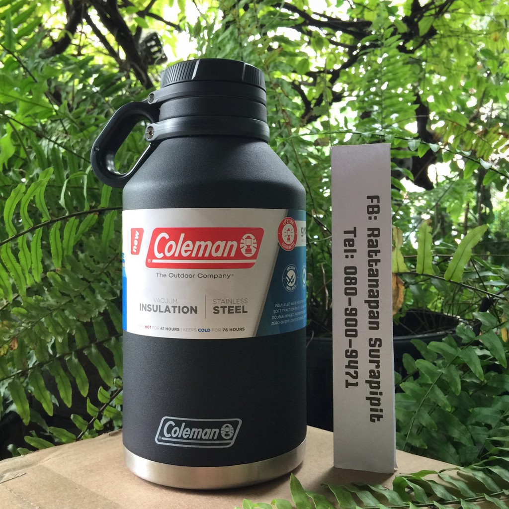 CAM_อุปกรณ์แคมป์ปิ้ง กระติกน้ำ กระบอกน้ำ Coleman Vacuum Insulated Stainless Steel Growler สุญญากาศ 64 หม้อสนาม  Camping