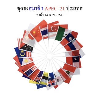 ธง APEC ธงชาติสมาชิก APEC รวม 21 ประเทศ ชุดธงถือ APEC 21 ประเทศขนาดเล็ก พร้อมส่ง