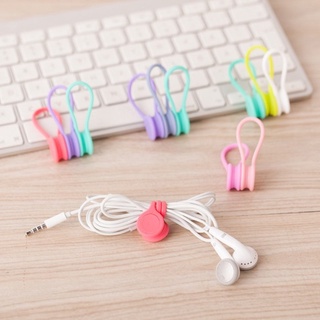 5pcs ที่จัดระเบียบสาย แบบซิลิโคน ด้วยแม่เหล็ก Magnetic Silicone Cable Ties สำหรับมัดและจัดระเบียบสายเคเบิล, สายหูฟัง, สายชาร์จ USB, พวงกุญแจแขวนและถือ